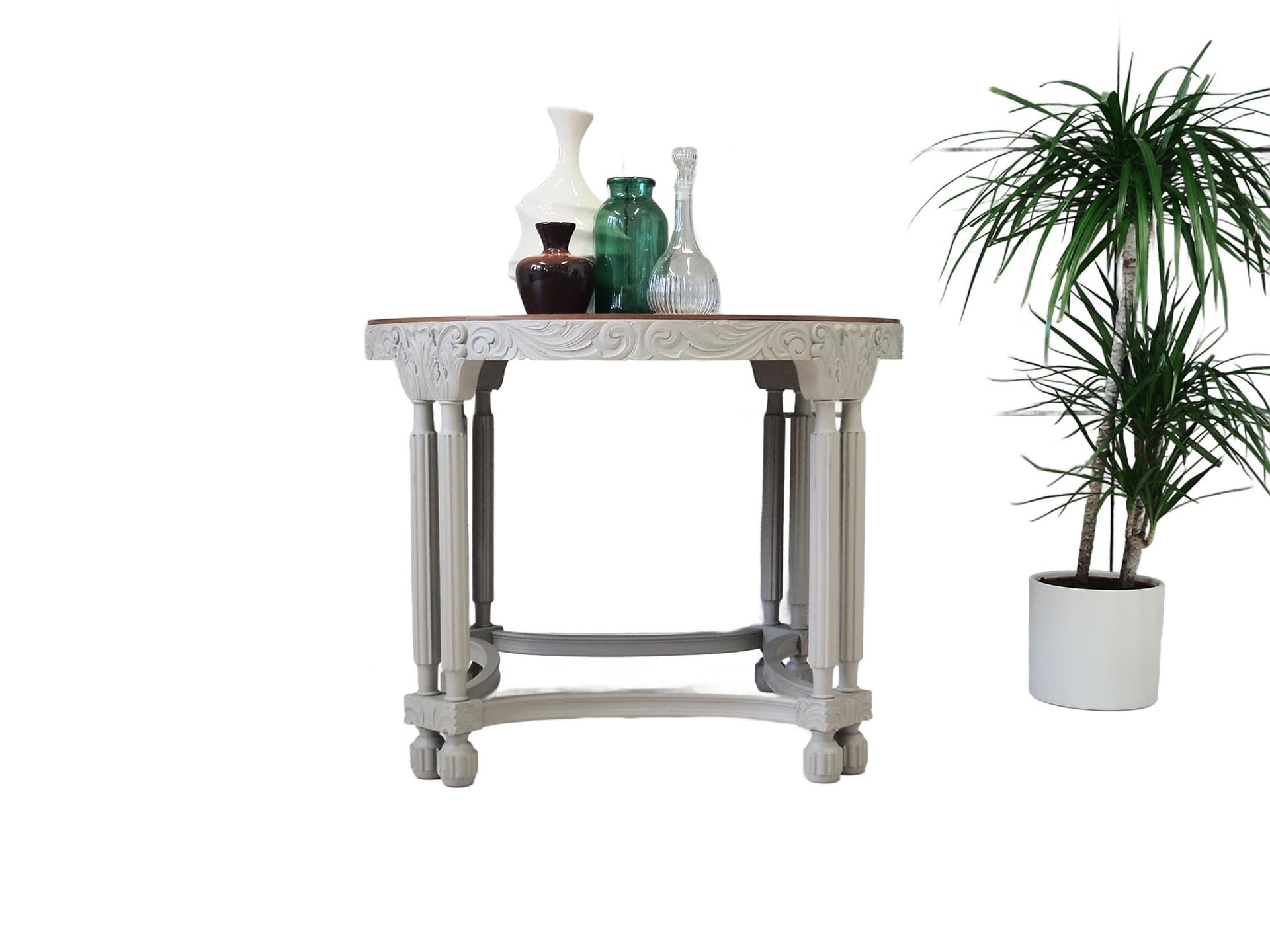 Stolik kawowy, szary, dąb, fornir mahoniowy, Dania, lata 40. - 44720