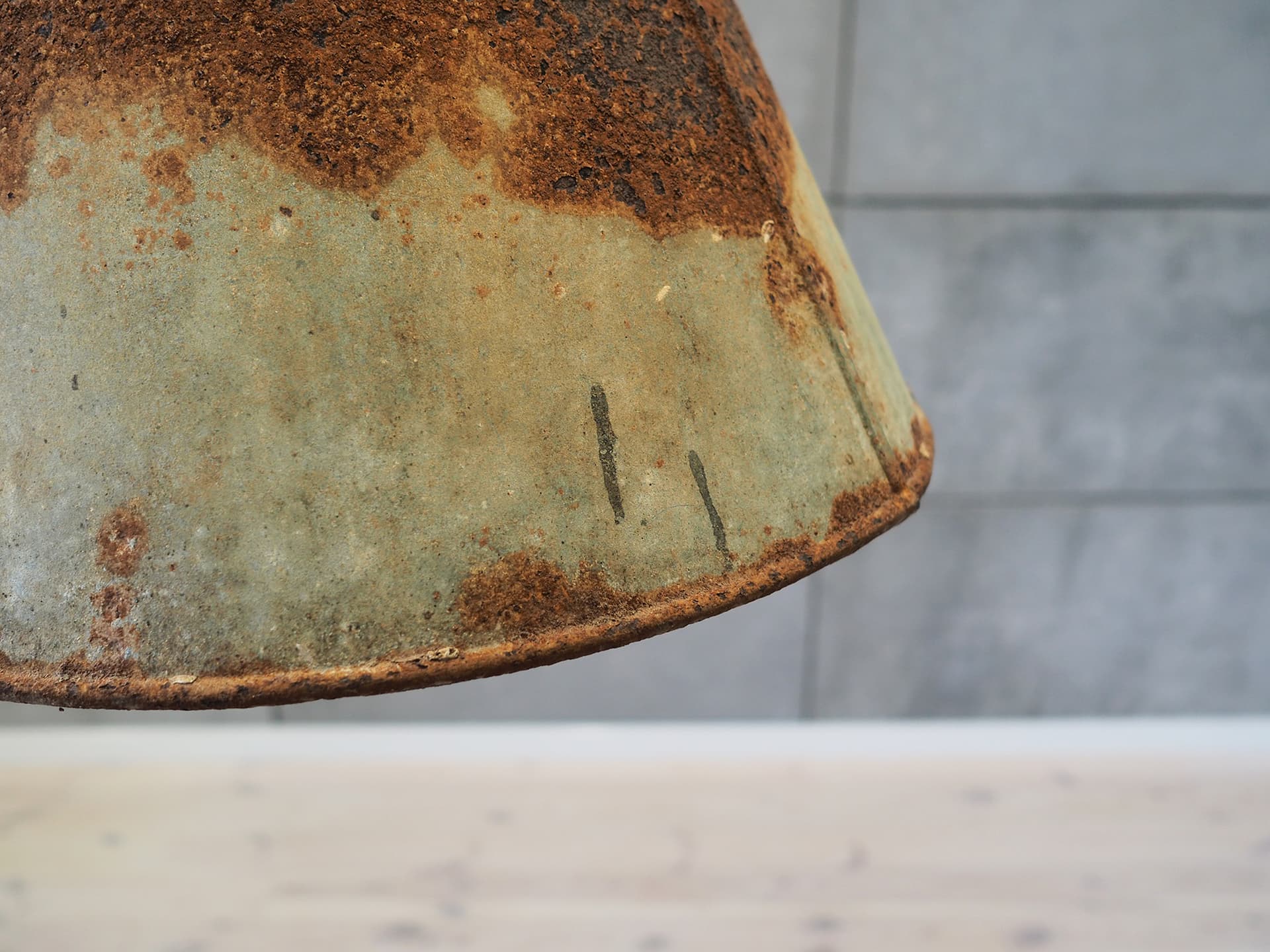 Pendant lamp, industrial, grey, metal, Poland, 1950s - 44713