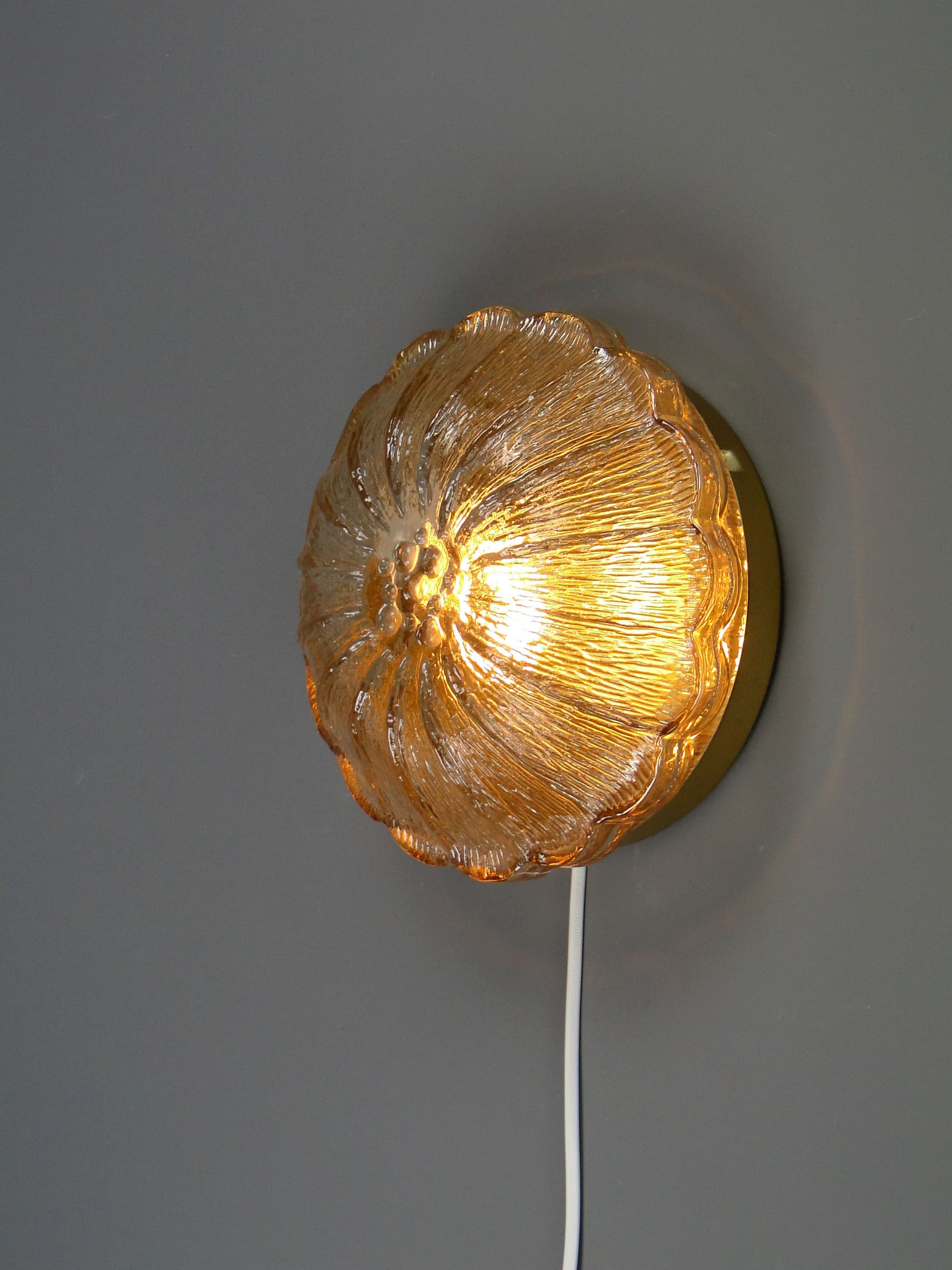 Ceiling light, Limburg, golden glass, Germany, 1960s - 44633