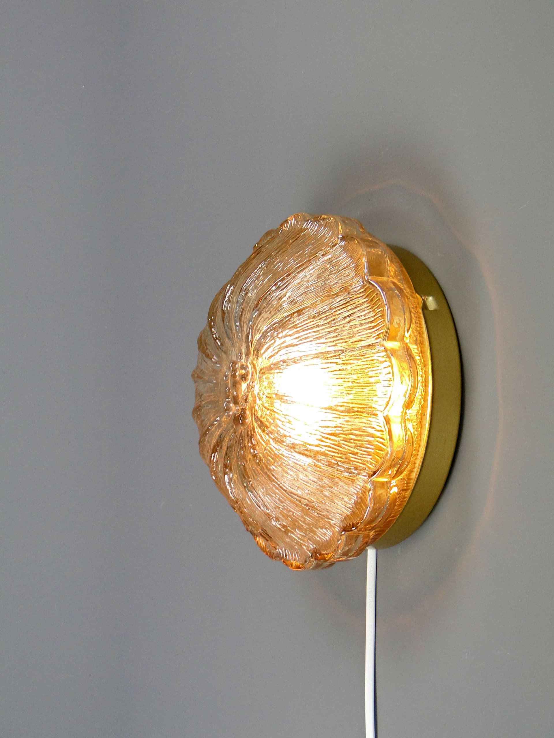 Ceiling light, Limburg, golden glass, Germany, 1960s - 44634