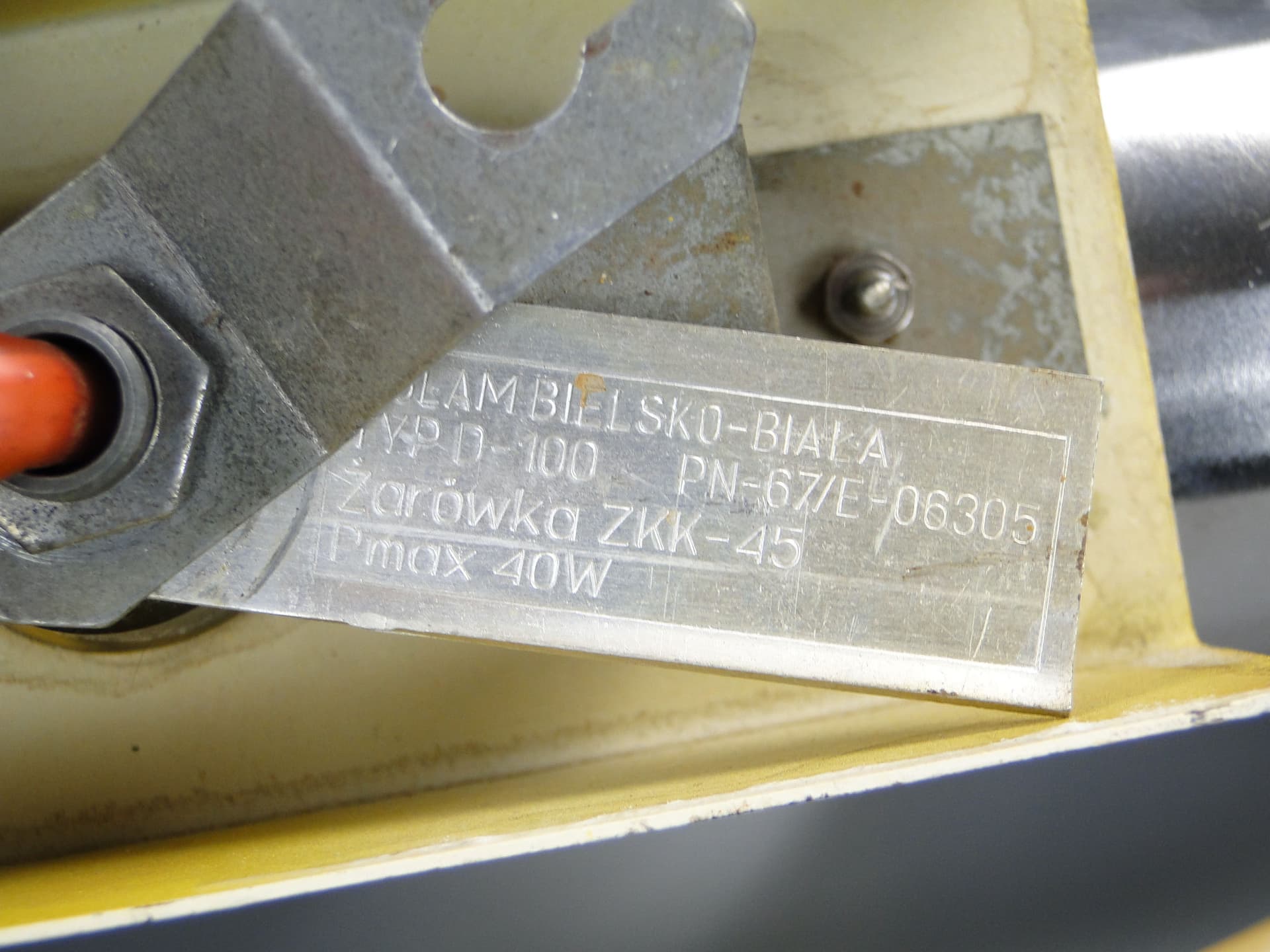 Wall Lamp Type D100, silver yellow, metal, POLAM-Bielsko, Poland, 1960s - 44629