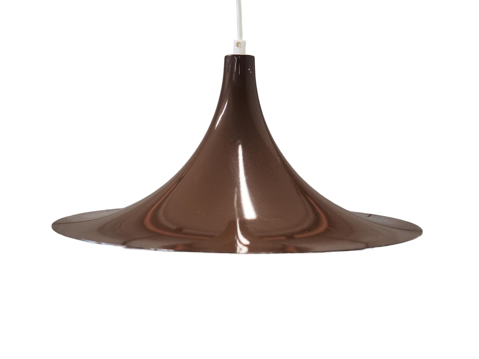 Pendant lamp, brown, metal, Denmark, 1960s.