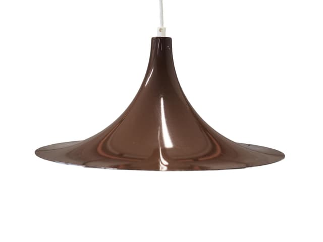 Pendant lamp, brown, metal, Denmark, 1960s. - DIMENSION