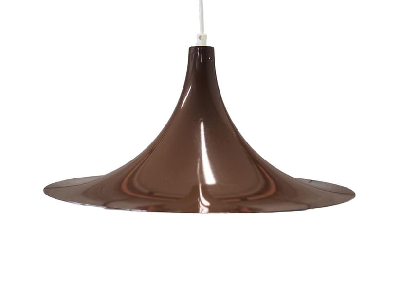 Pendant lamp, brown, metal, Denmark, 1960s.
