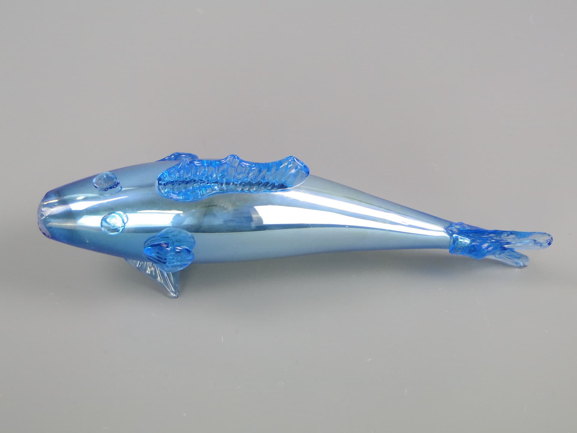 Figura ryba, błękitny, szkło, Czechosłowacja, lata 60. - 44817