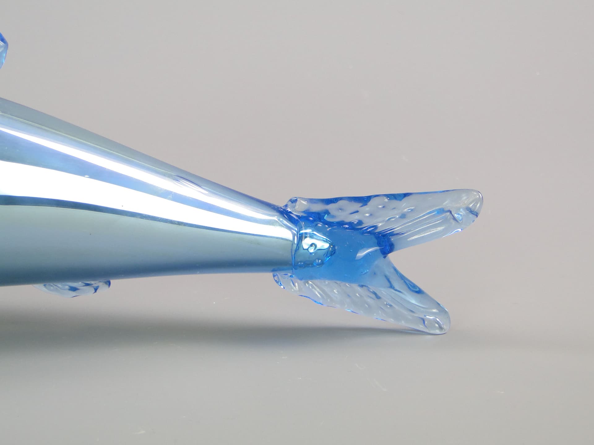 Figura ryba, błękitny, szkło, Czechosłowacja, lata 60. - 44811