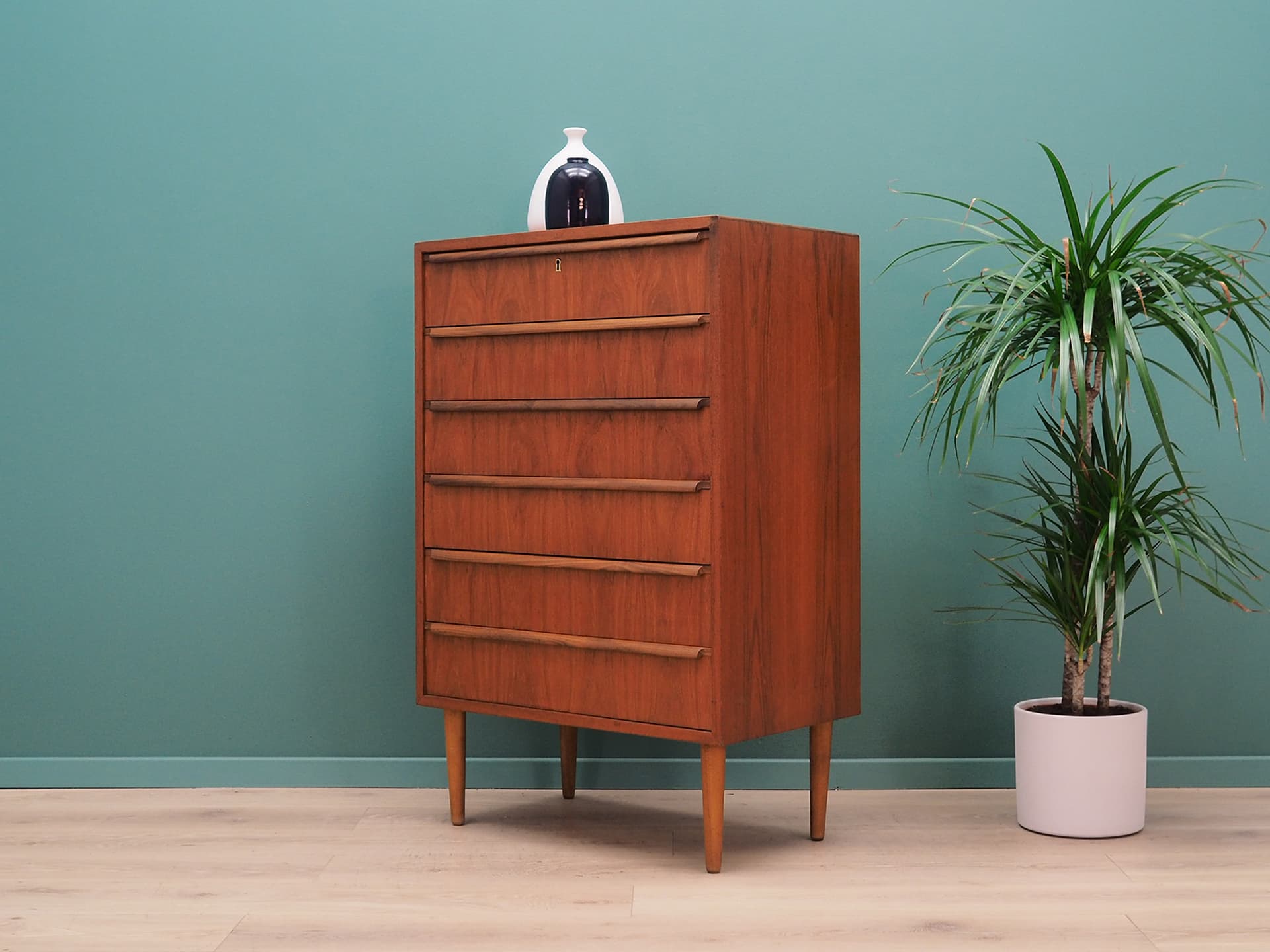 Komoda, teak brązowy, proj. A. Osakeyhitö, Dania, lata 70. - 44769