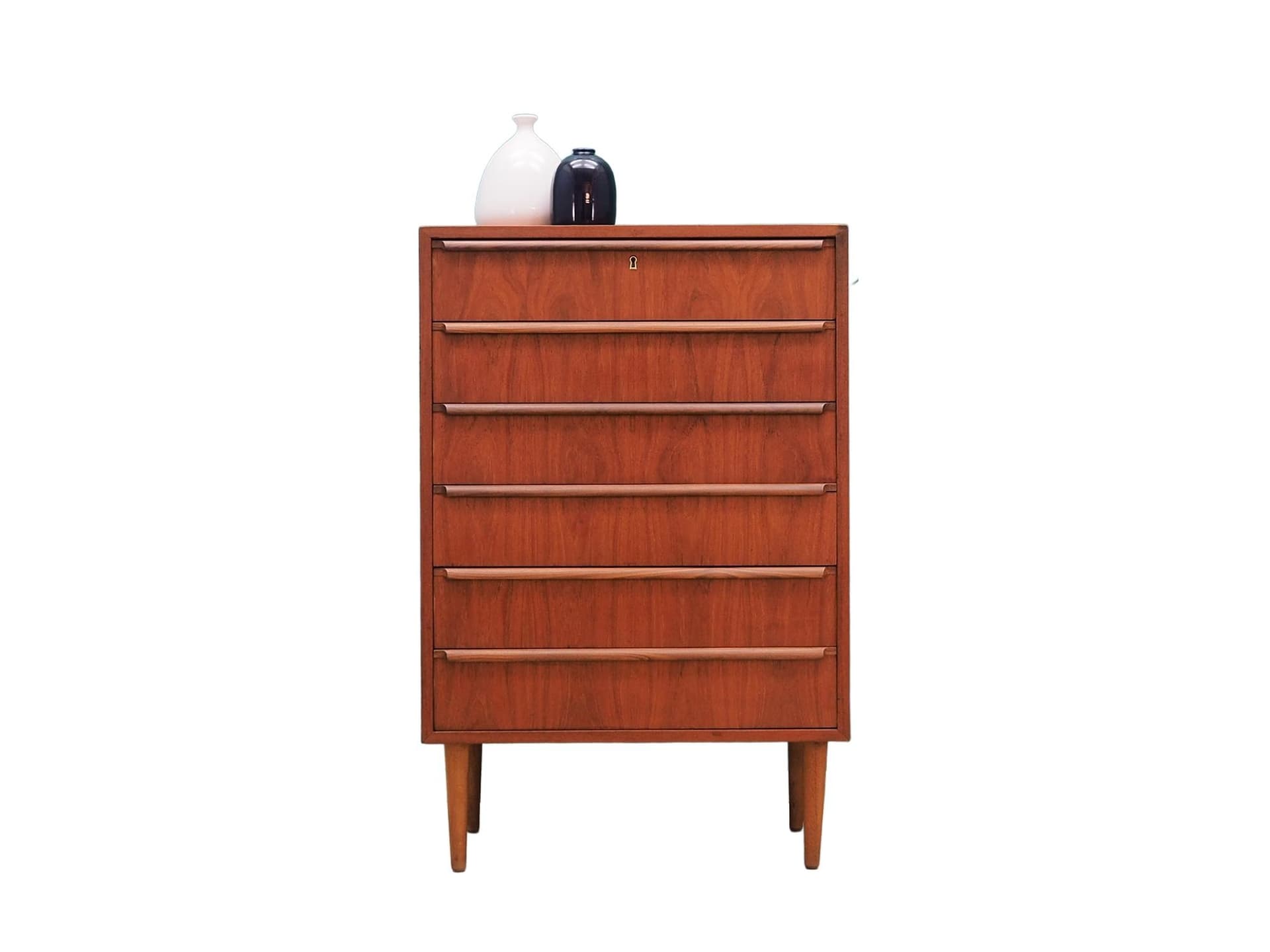 Komoda, teak brązowy, proj. A. Osakeyhitö, Dania, lata 70.