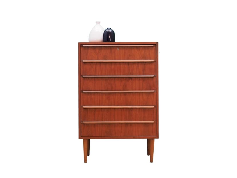 Komoda, teak brązowy, proj. A. Osakeyhitö, Dania, lata 70.