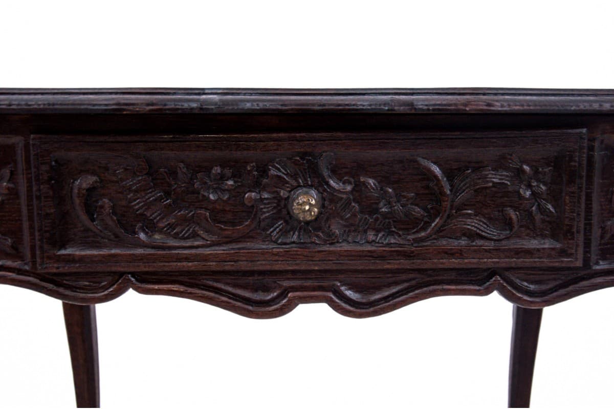 Ciemnobrązowy stolik antyczny, Francja, lata 70. XIX wieku, styl rokoko - 47509