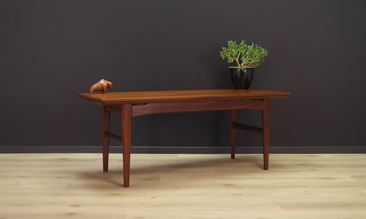 Coffee table, brown teak, Denmark, 1970s. - 44958