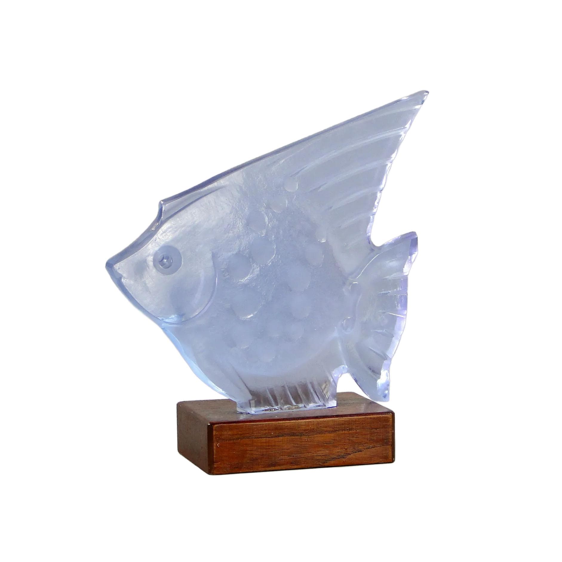 Figura ryby, szkło aleksandrytowe fioletowe, proj. V. Wieselthier, Curt Schlevogt, Czechosłowacja, lata 30.