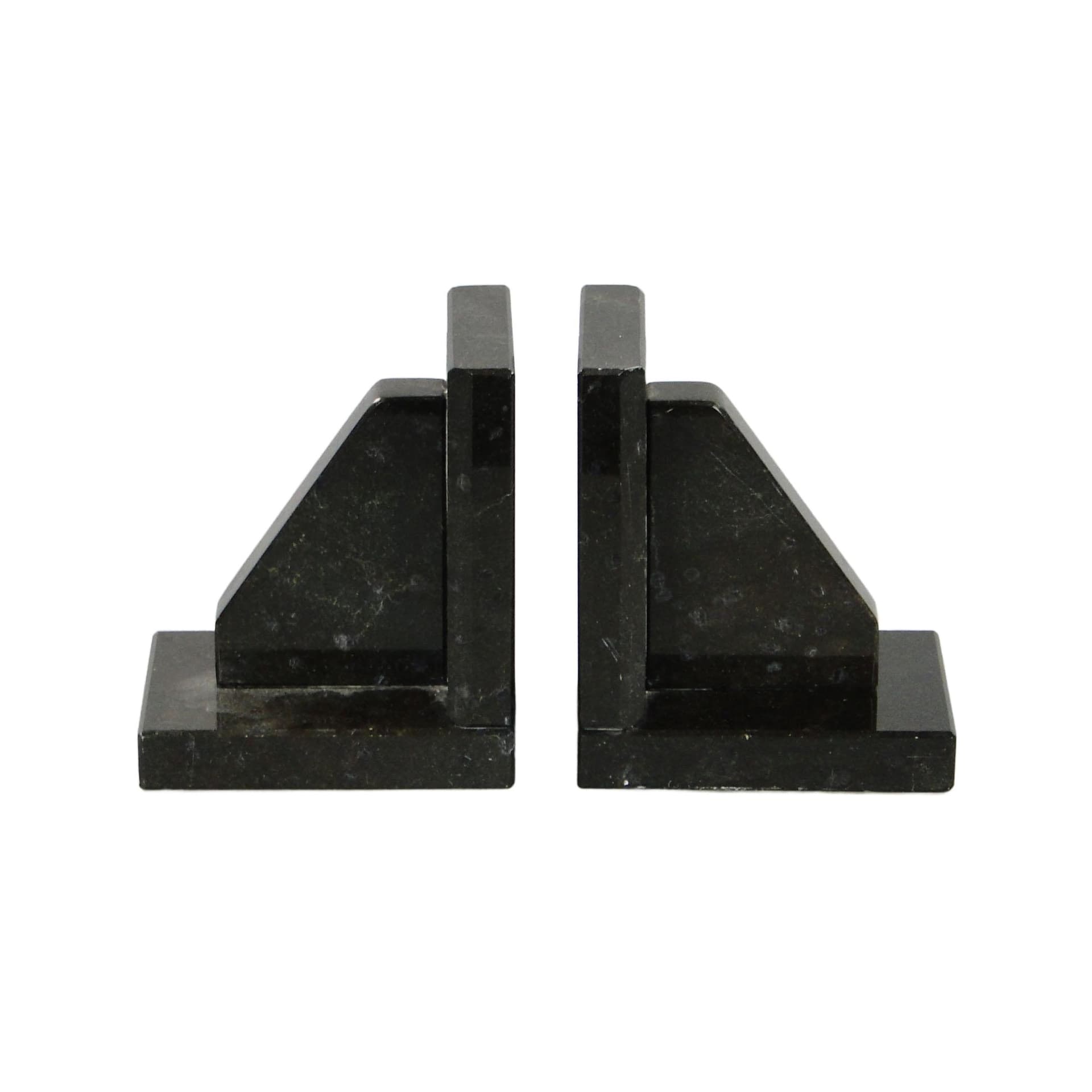 Podpórki do książek Art Deco, granit brązowy ciemny, Niemcy, lata 30.