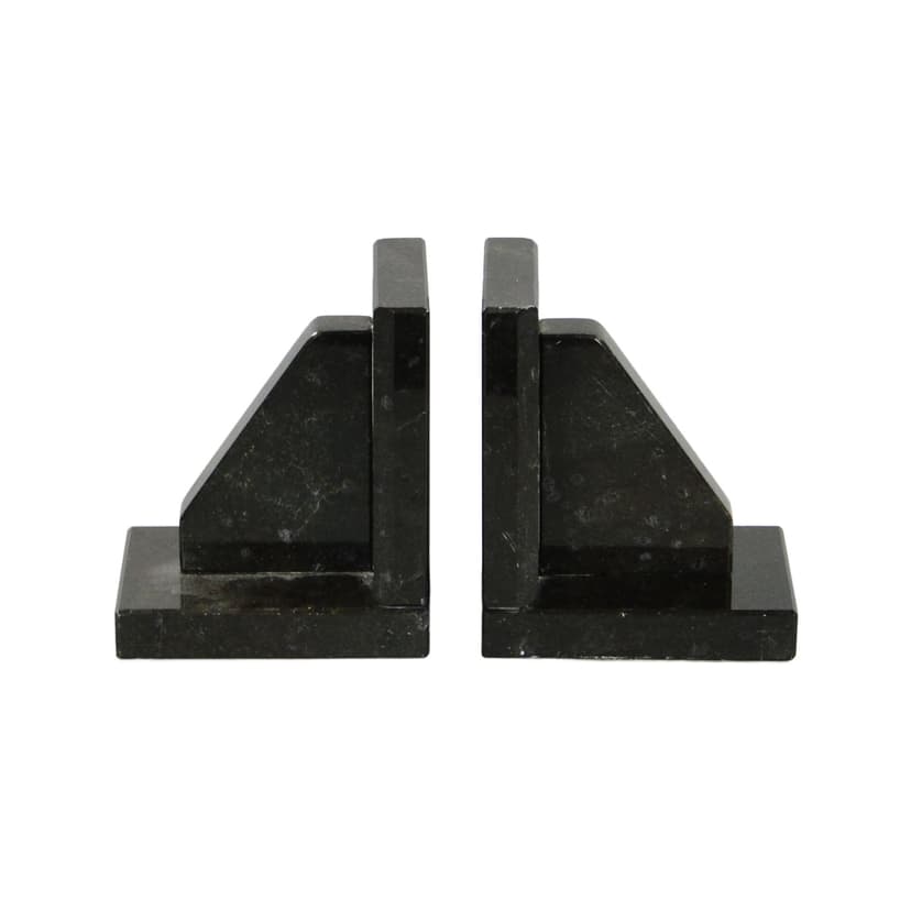 Podpórki do książek Art Deco, granit brązowy ciemny, Niemcy, lata 30.