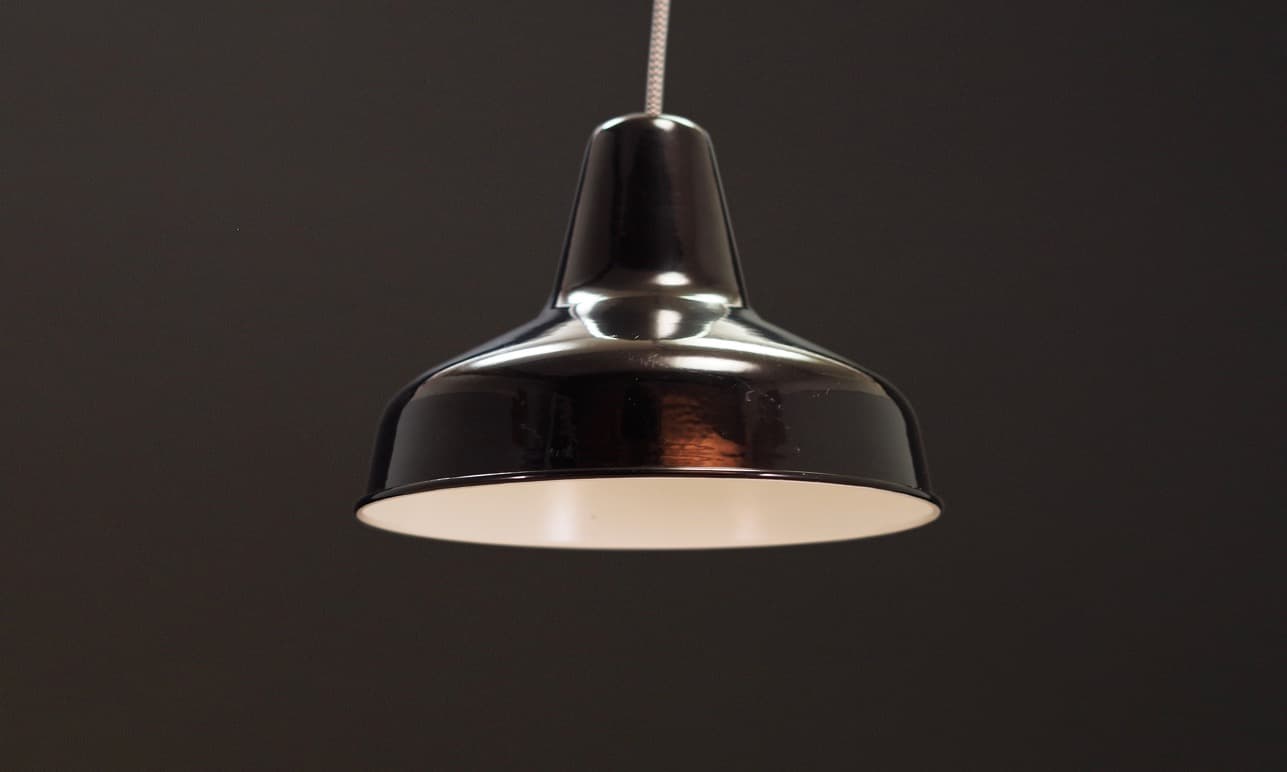 Pendant lamp, black metal, Denmark, 1960s. - 44943