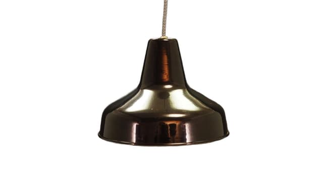 Pendant lamp, black metal, Denmark, 1960s. - DIMENSION