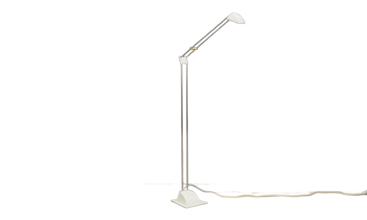 Lampa podłogowa, srebrny, metal, Dania, lata 70.