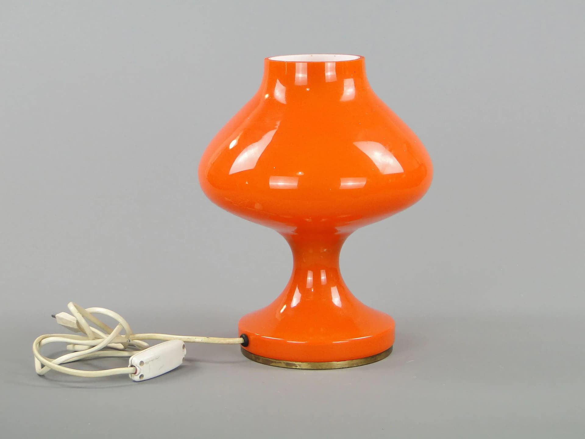 Lampa stołowa, pomarańczowy, szkło, proj. S. Tabera, OPP Jihlava, Czechosłowacja, lata 70. - 44819