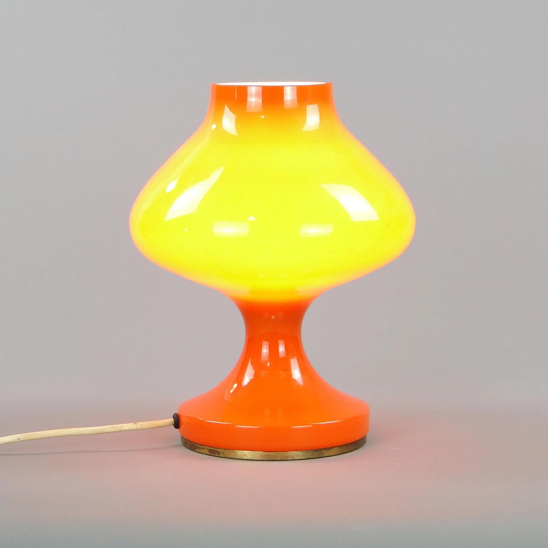 Lampa stołowa, pomarańczowy, szkło, proj. S. Tabera, OPP Jihlava, Czechosłowacja, lata 70. - 44822