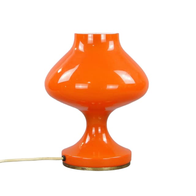 Lampa stołowa, pomarańczowy, szkło, proj. S. Tabera, OPP Jihlava, Czechosłowacja, lata 70. - WYMIARY