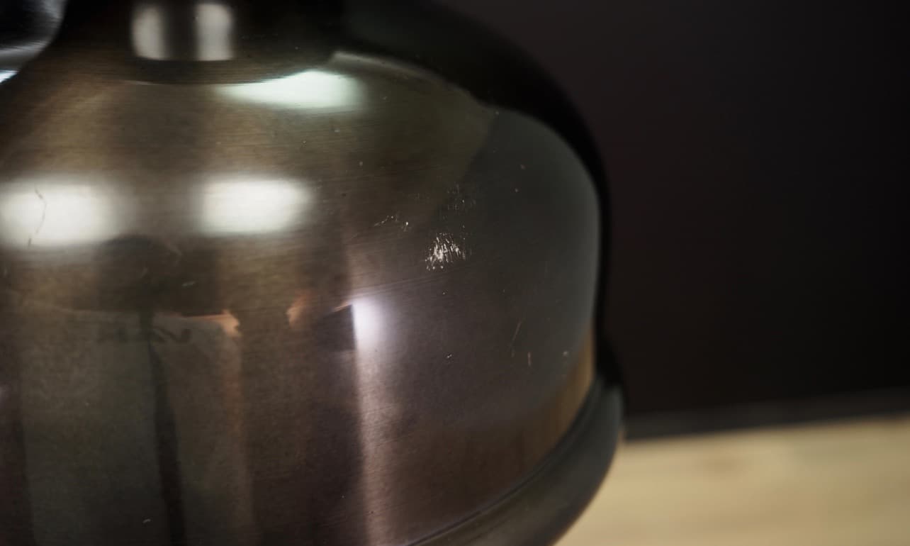 Pendant lamp, grey metal, Holmegaard, Denmark, 1970s. - 49883