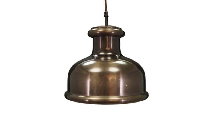 Pendant lamp, grey metal, Holmegaard, Denmark, 1970s.