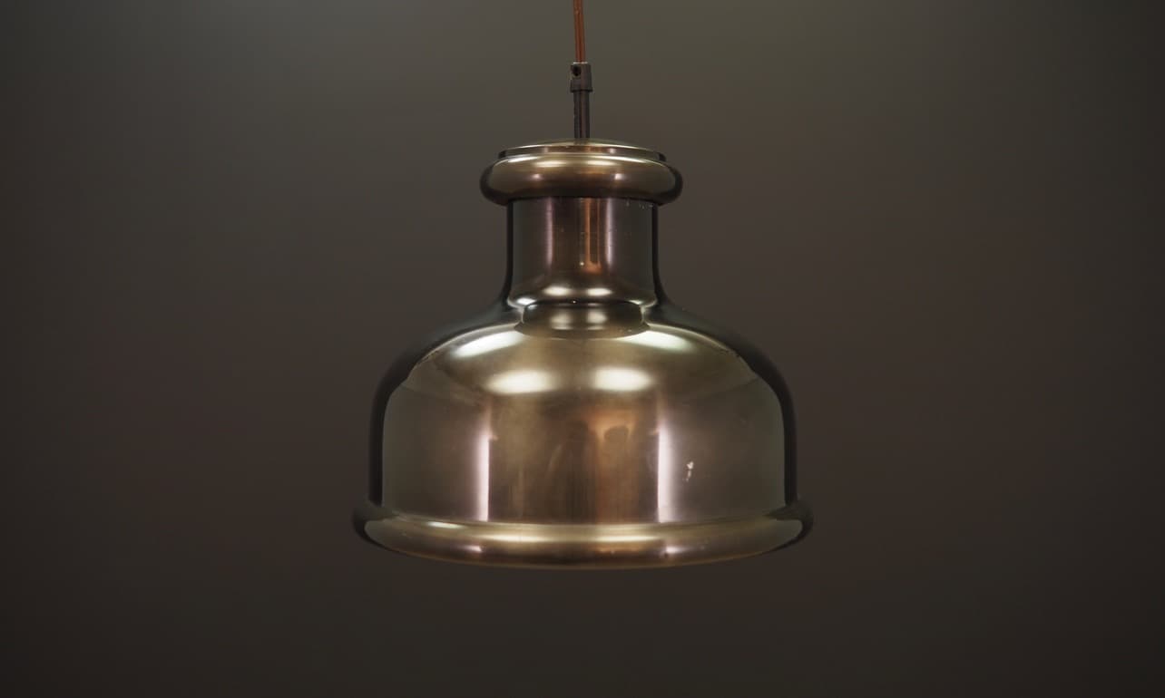 Pendant lamp, grey metal, Holmegaard, Denmark, 1970s. - 49881