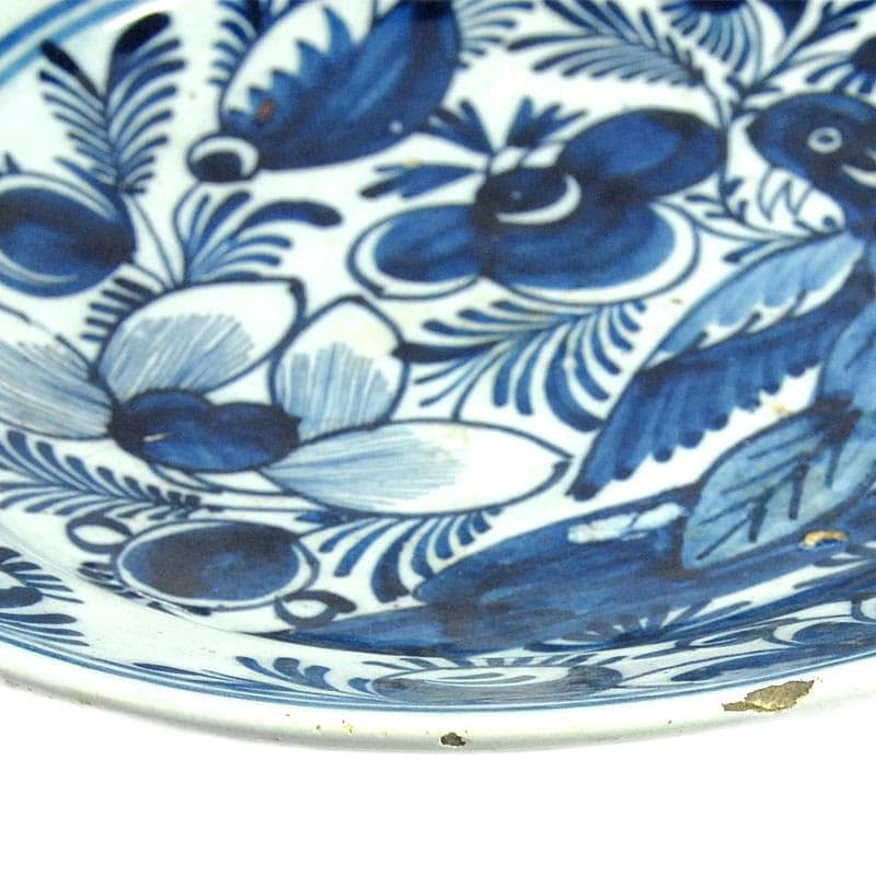 Niebieski talerz fajansowy, Delft, Holandia, XVIII w. - 4563