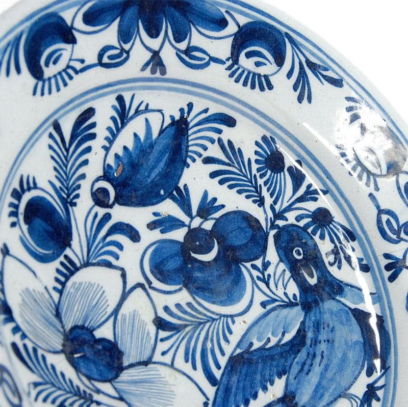 Niebieski talerz fajansowy, Delft, Holandia, XVIII w. - 4560