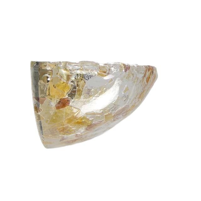 Wall sconce, Murano, multicolor glass, gold metal, Italy, 1970s. - DIMENSION