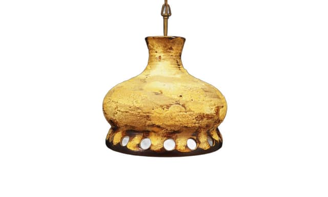 Chandelier, yellow ceramic, Denmark, 1960s - DIMENSION