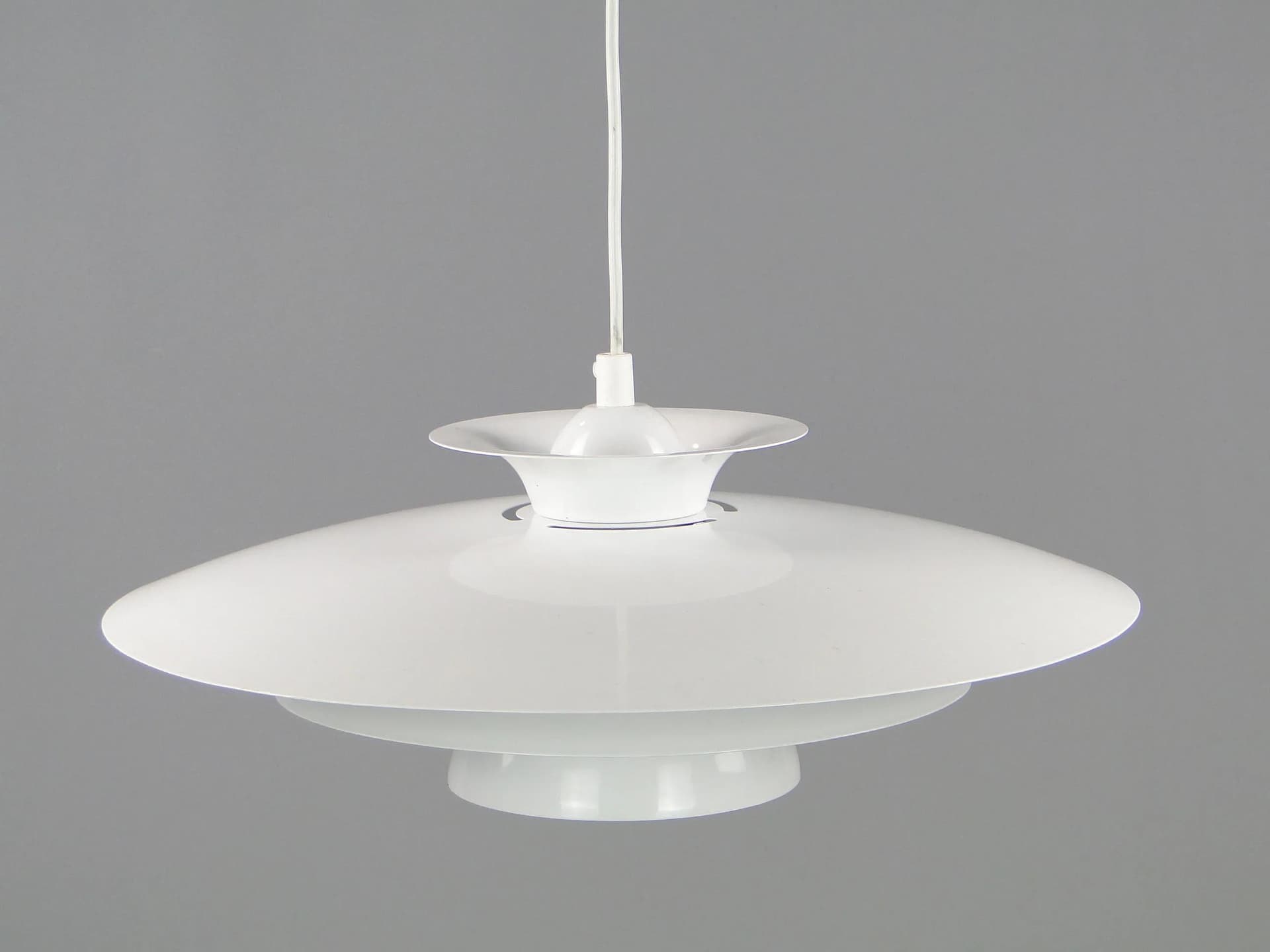 Pendant Lamp Space Age, white, metal, Denmark, 1970s - 45002