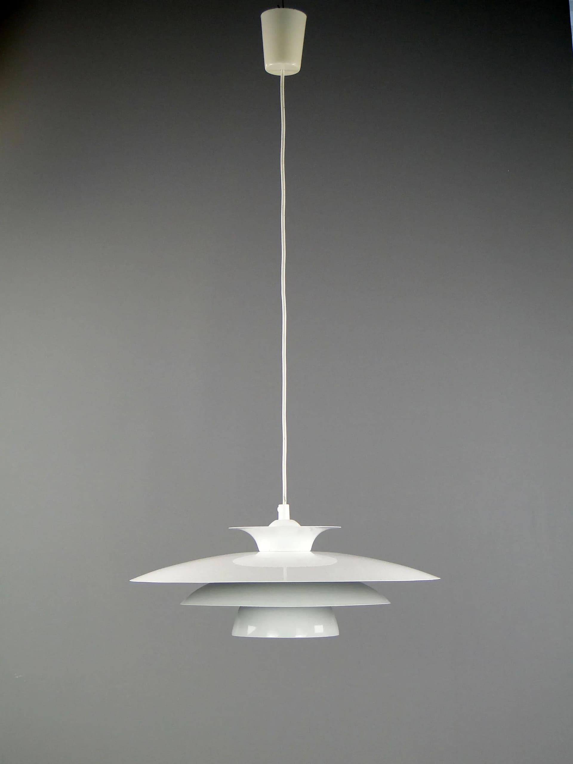Pendant Lamp Space Age, white, metal, Denmark, 1970s - 45000
