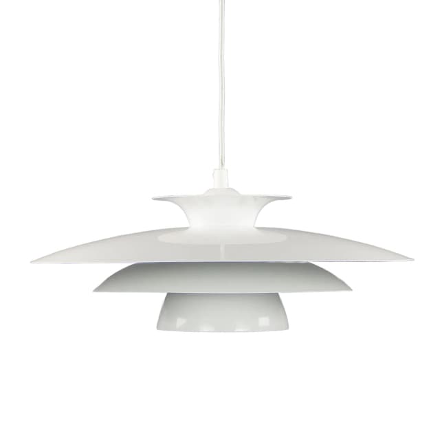 Pendant Lamp Space Age, white, metal, Denmark, 1970s - DIMENSION