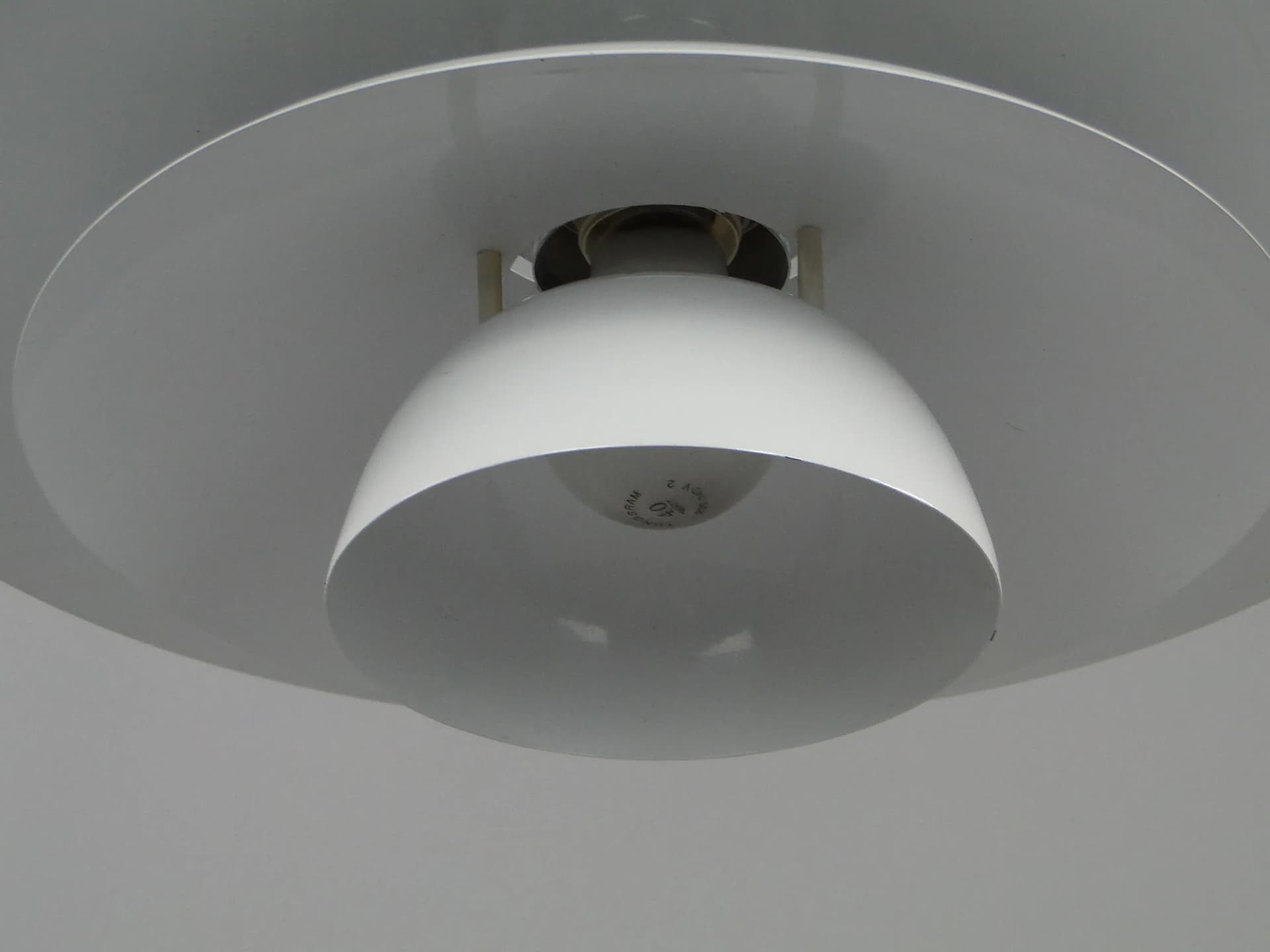 Pendant Lamp Space Age, white, metal, Denmark, 1970s - 45004