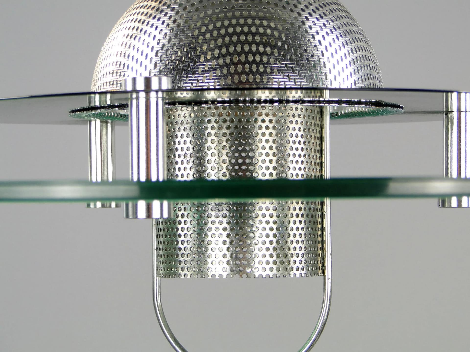 Pendant Lamp Memphis, green acrylic shade, steel, France, 1980s - 44997