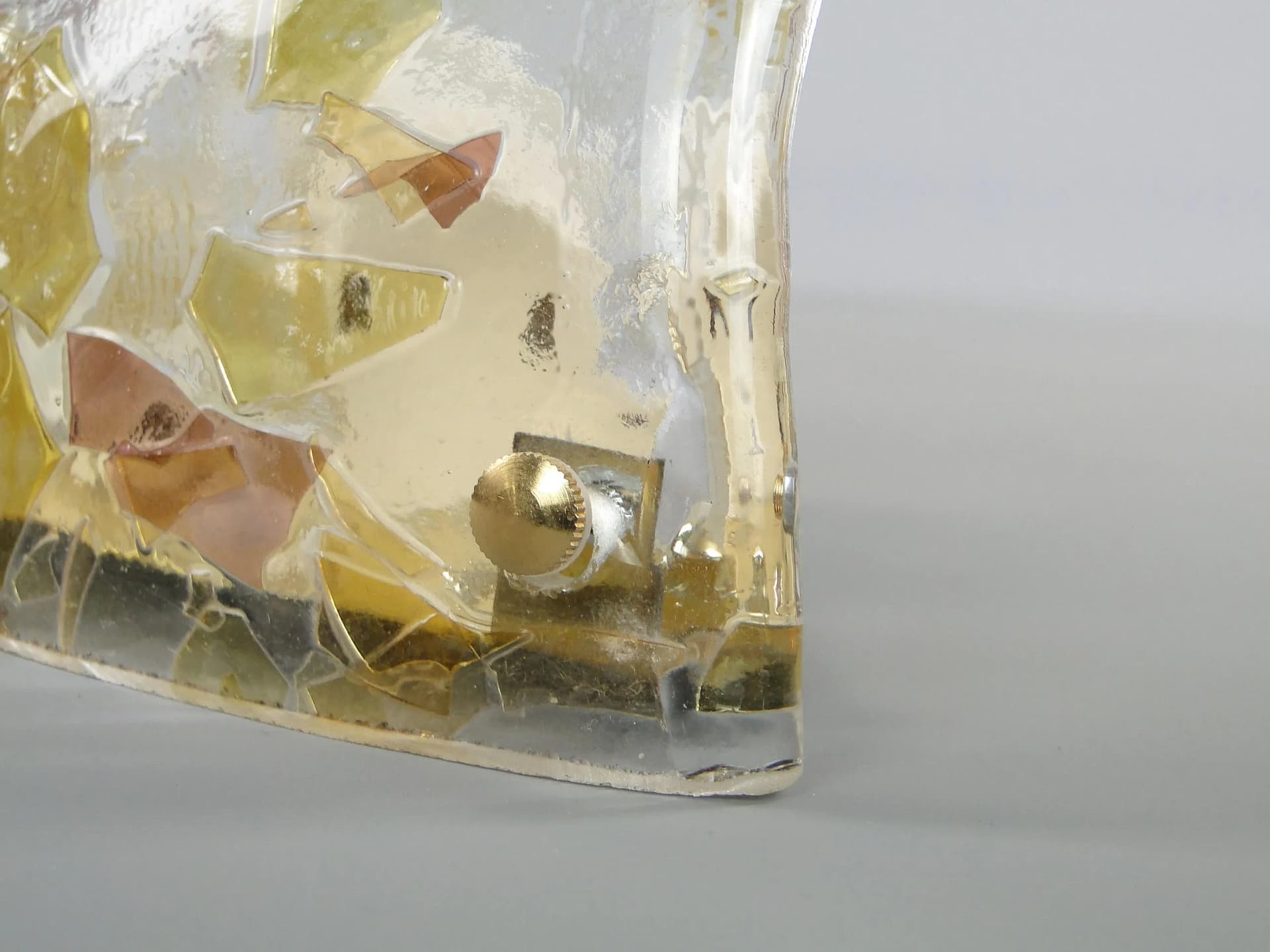 Wall sconce, Murano, multicolor mosaic glass, gold metal, Italy, 1970s - 44991