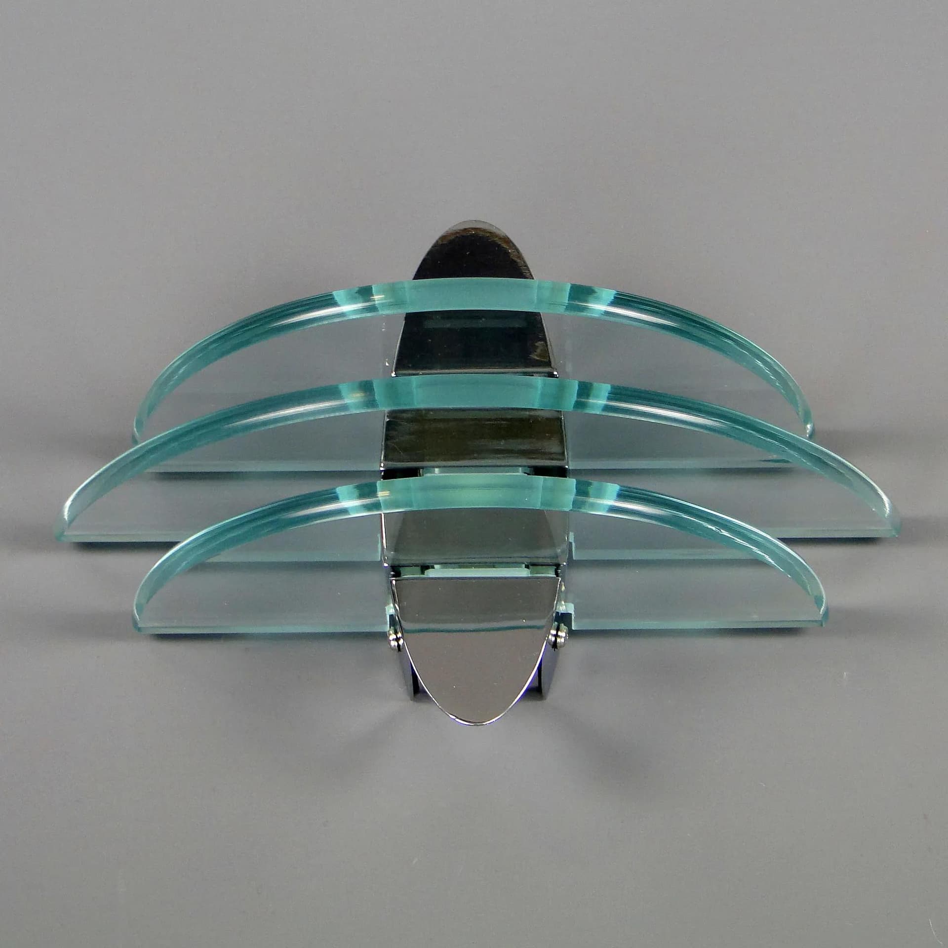 Wall Sconce Memphis, turquoise, crystal glass, chrome metal, United Kingdom, 1980s - 44984