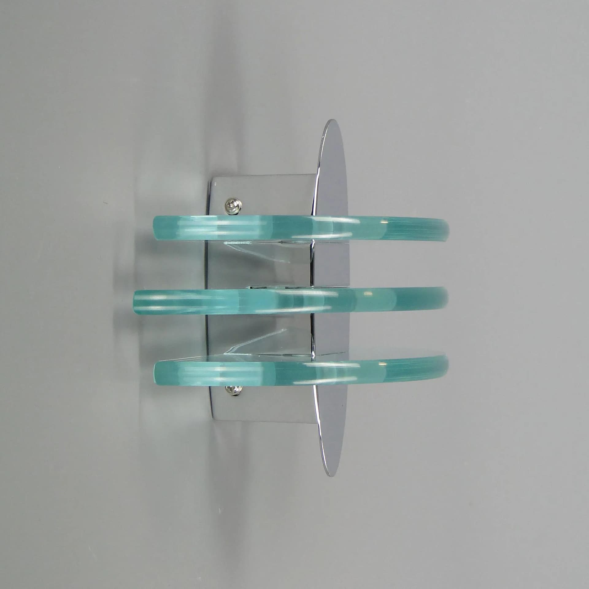 Wall Sconce Memphis, turquoise, crystal glass, chrome metal, United Kingdom, 1980s - 44987