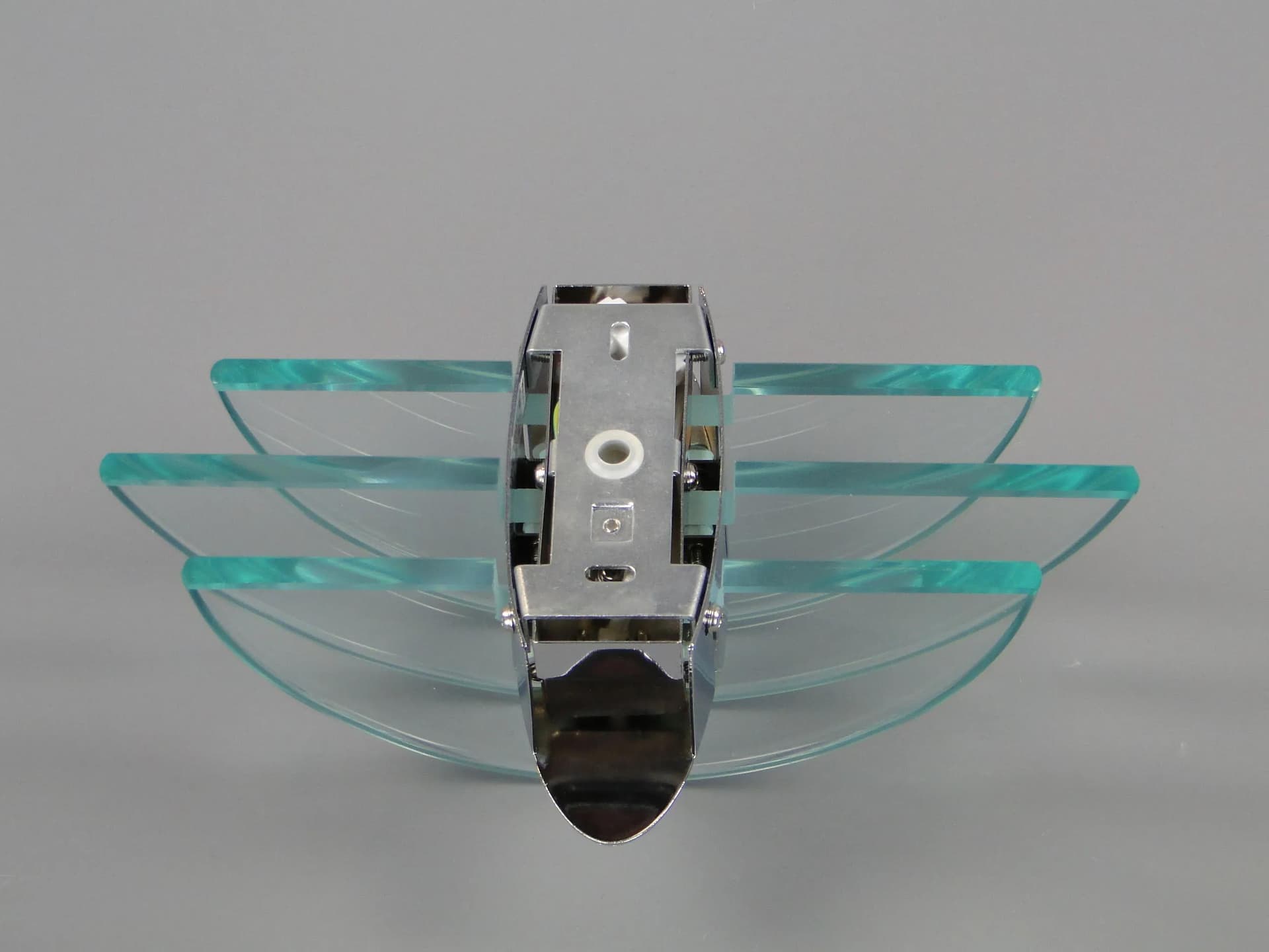 Wall Sconce Memphis, turquoise, crystal glass, chrome metal, United Kingdom, 1980s - 44988