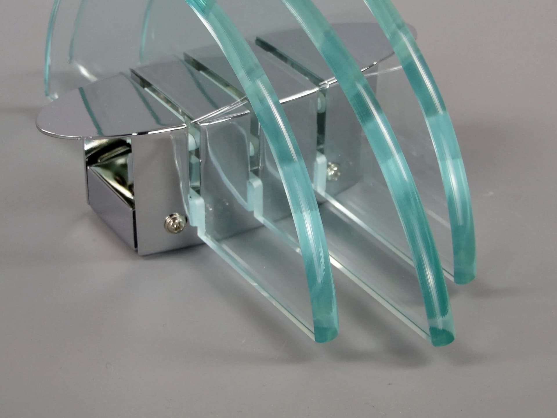 Wall Sconce Memphis, turquoise, crystal glass, chrome metal, United Kingdom, 1980s - 44986