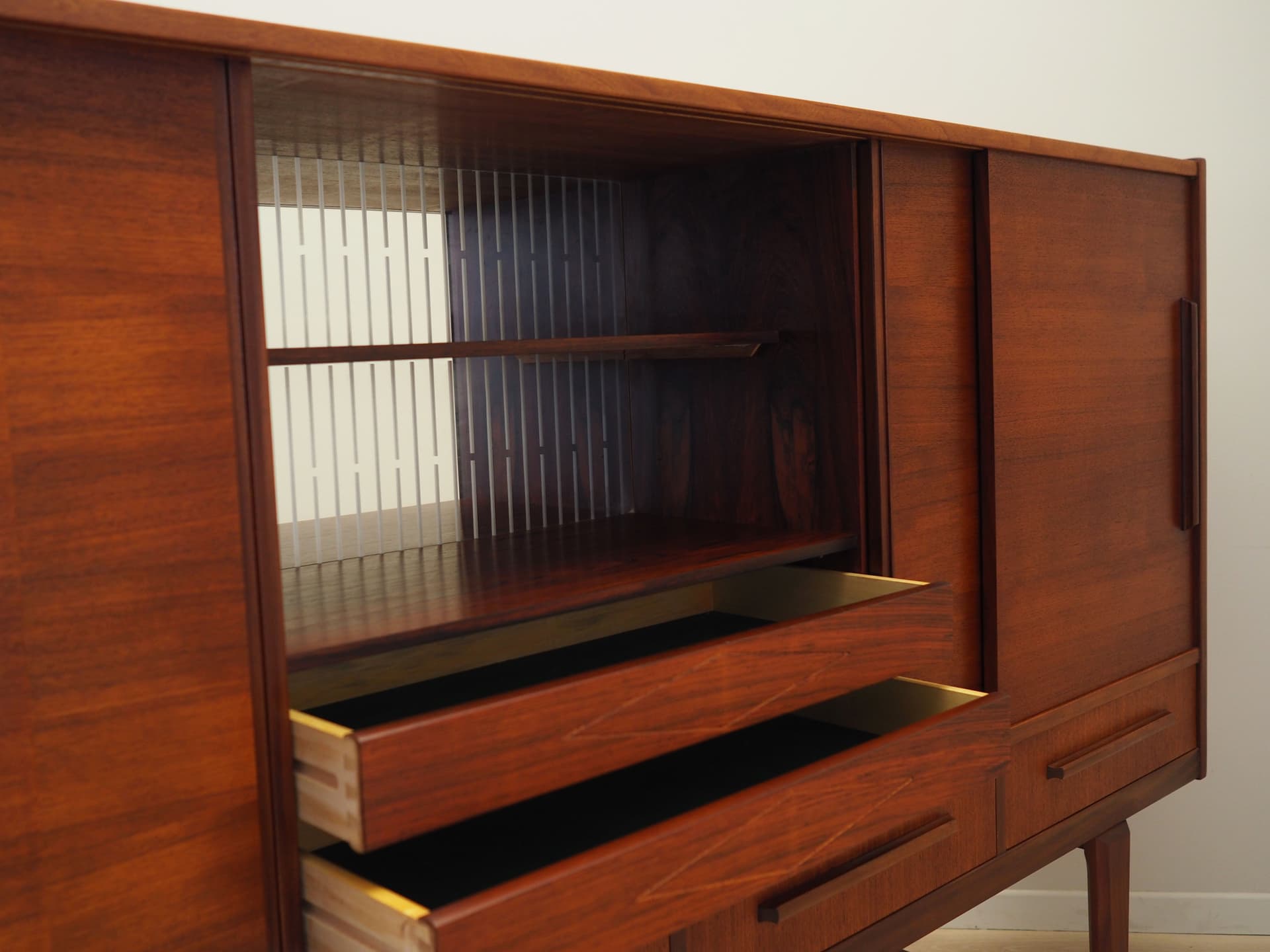 Highboard tekowy, brąz ciemny, PMJ Viby J, Dania, lata 60. - 49864