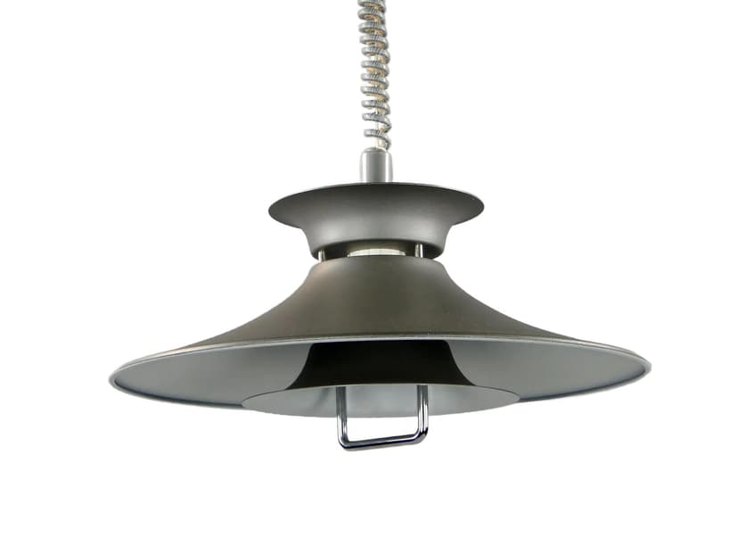 Pendant lamp Space Age, matte grey, metal, Denmark, 1970s