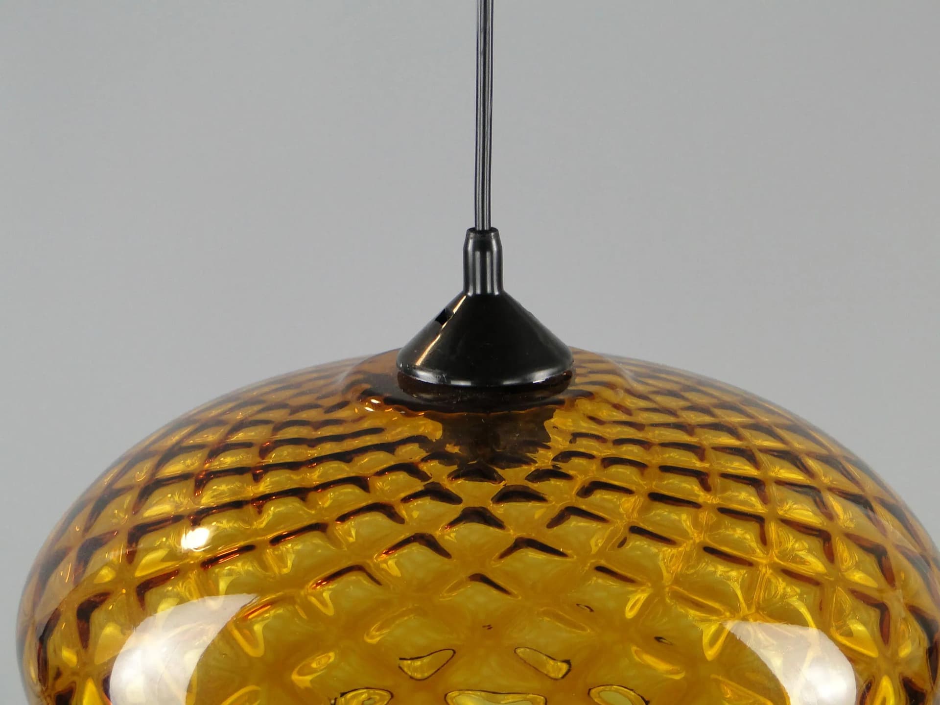 Pendant lamp, orange glass, Poland, 1960s - 45093