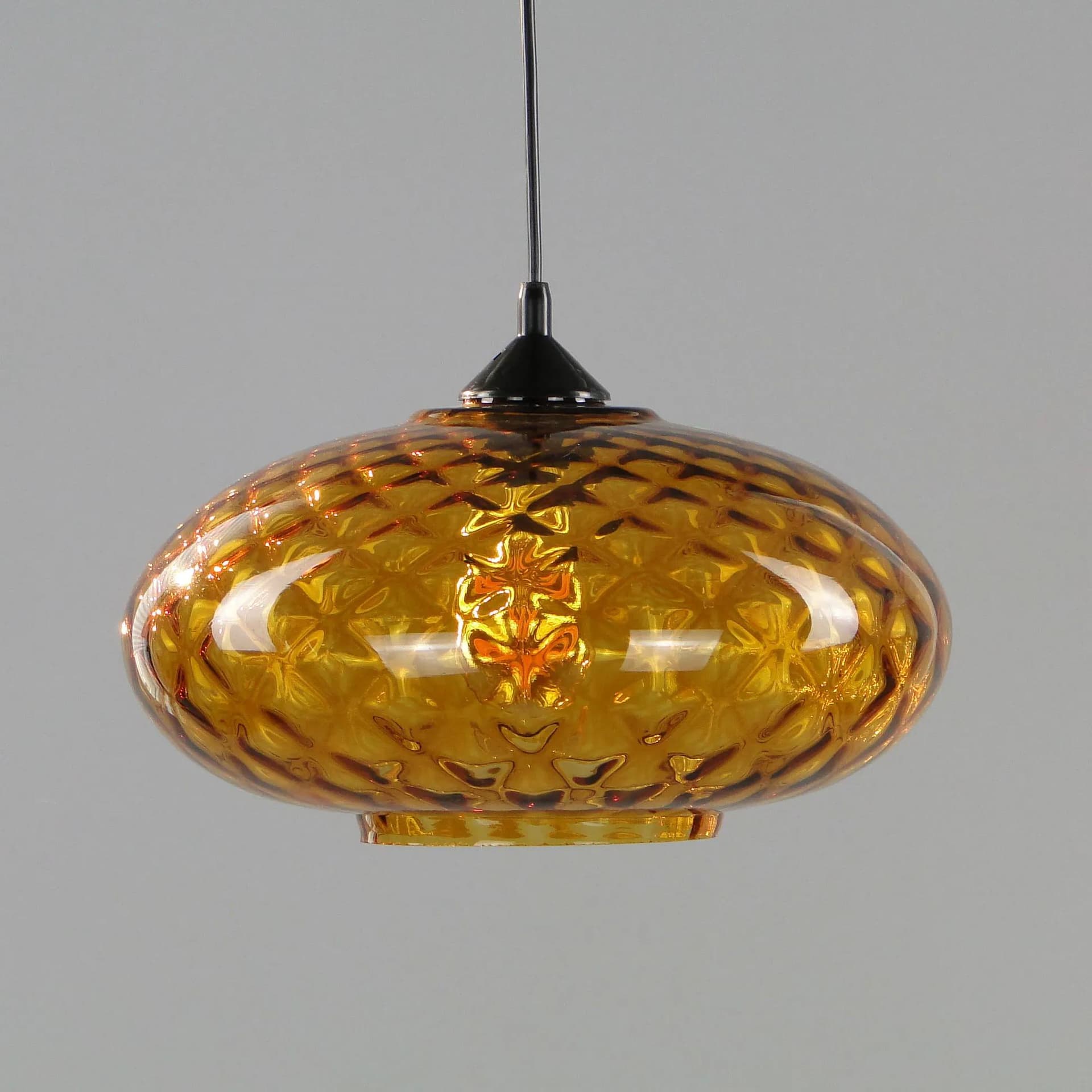 Pendant lamp, orange glass, Poland, 1960s - 45091