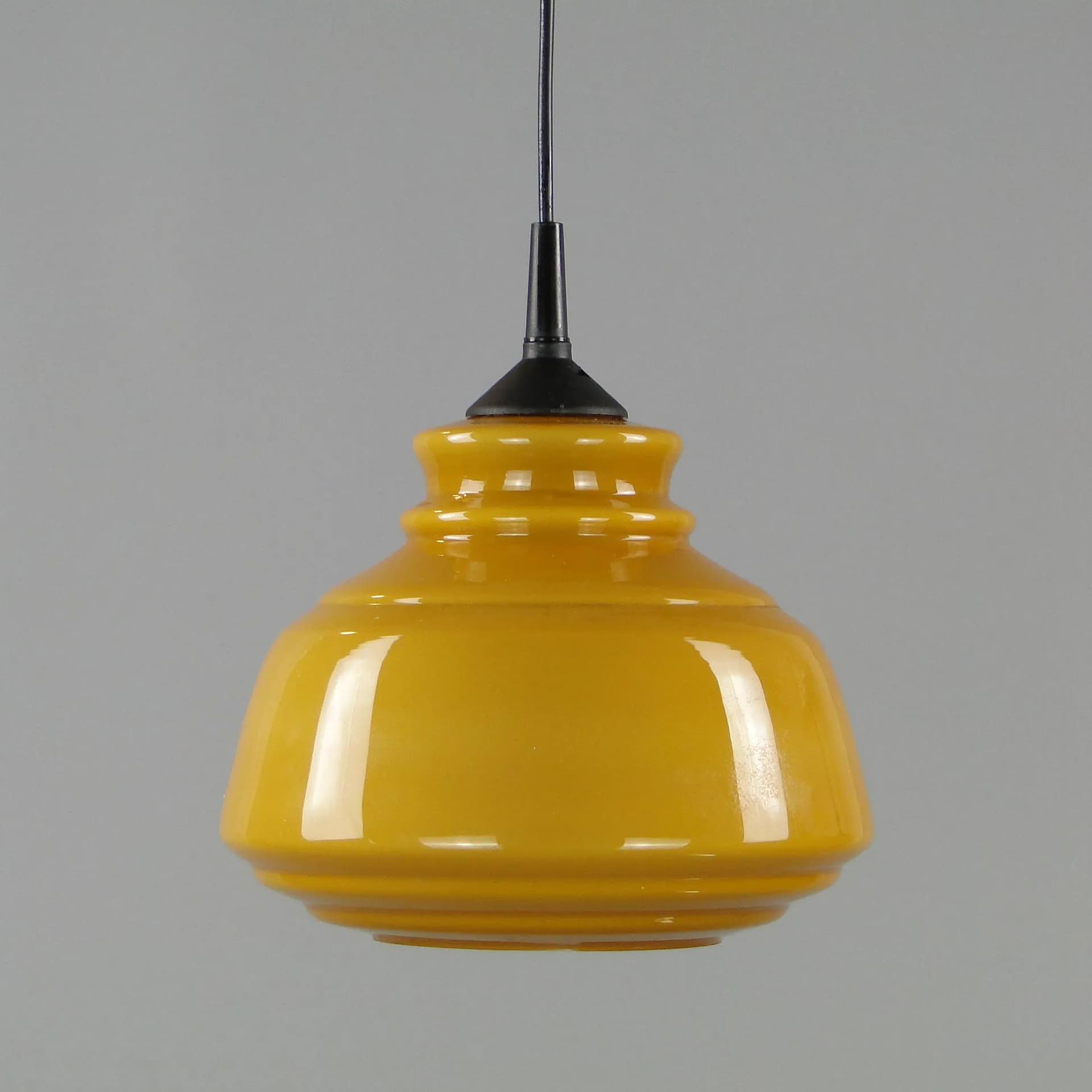 Pendant Lamp Pop Art, yellow, glass, Poland, 1960s - 45082