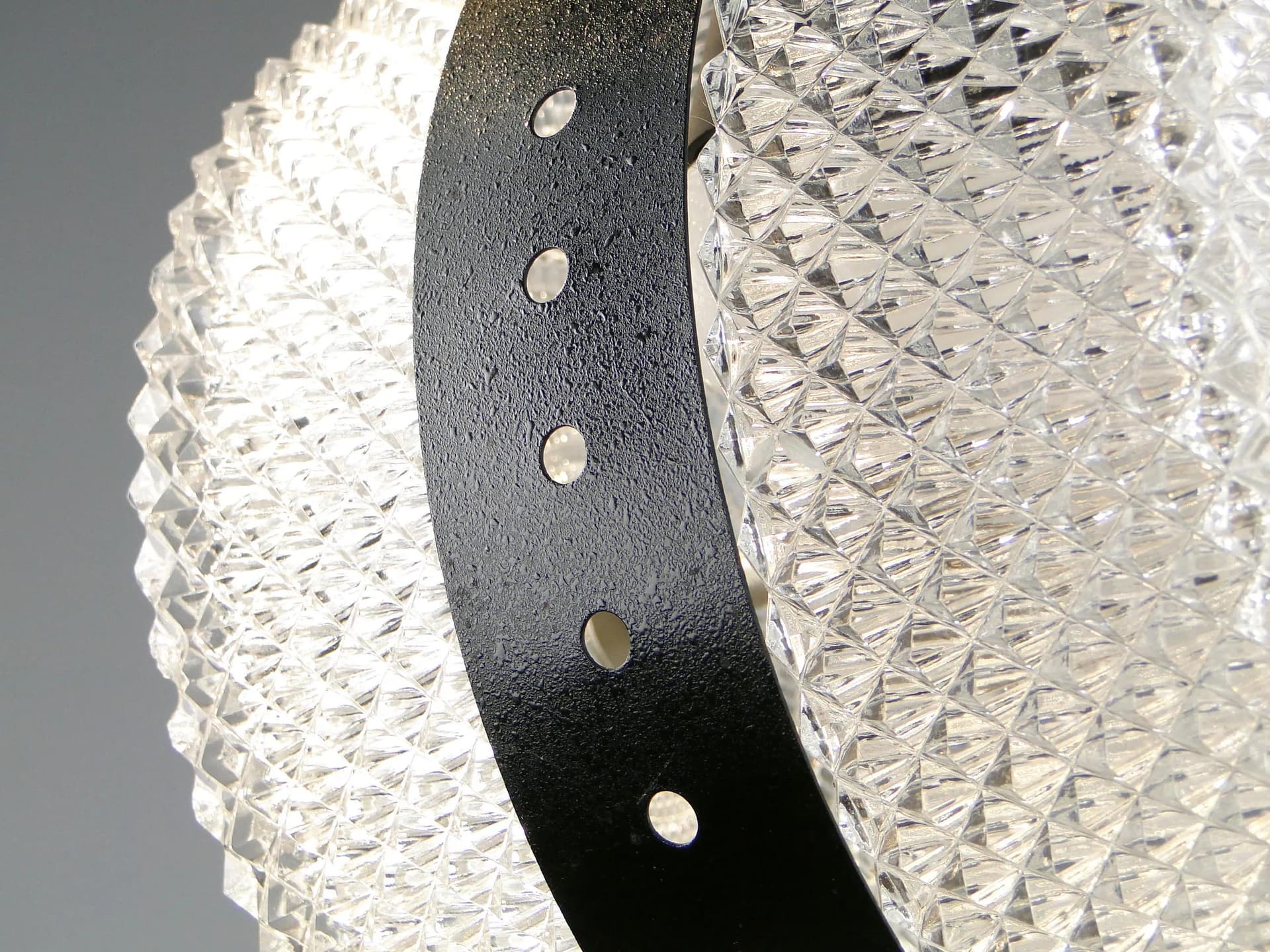 Lampa wisząca, Kamenický Šenov, szkło transparentne, Czechosłowacja, lata 60. - 45062