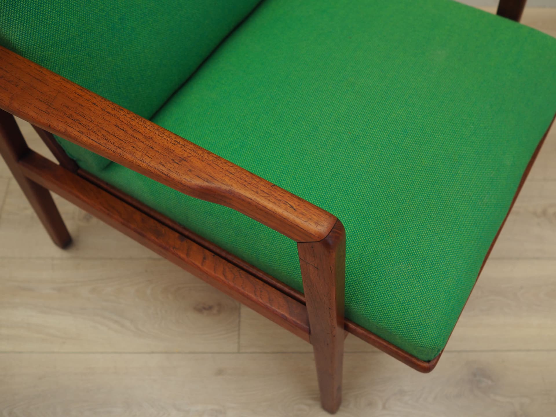 Armchair, green teak, Denmark, 1970s - 49761