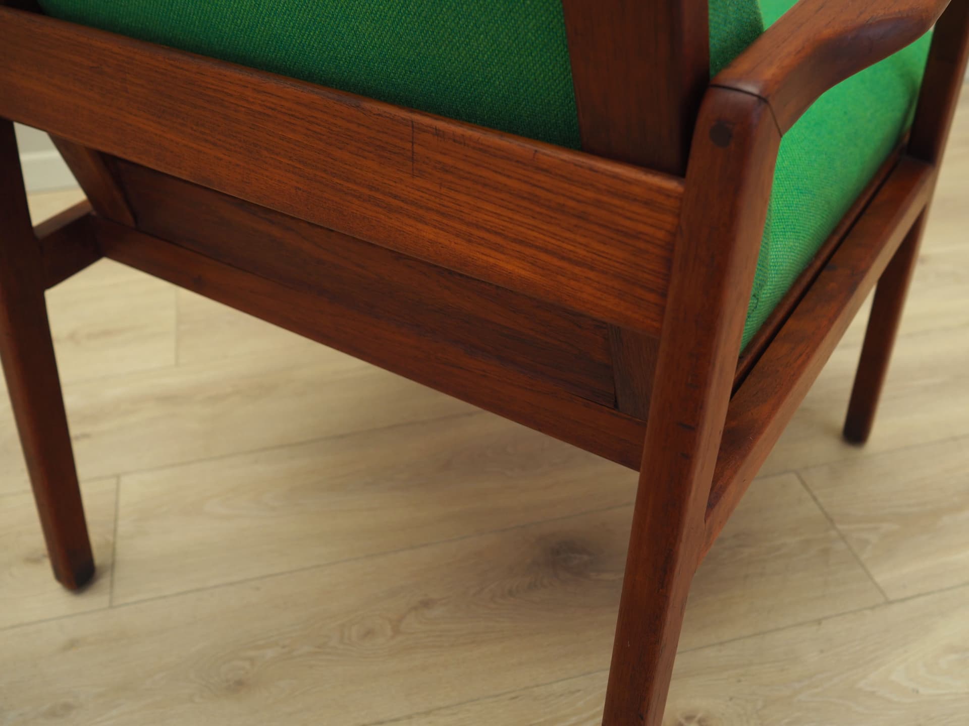 Armchair, green teak, Denmark, 1970s - 45220