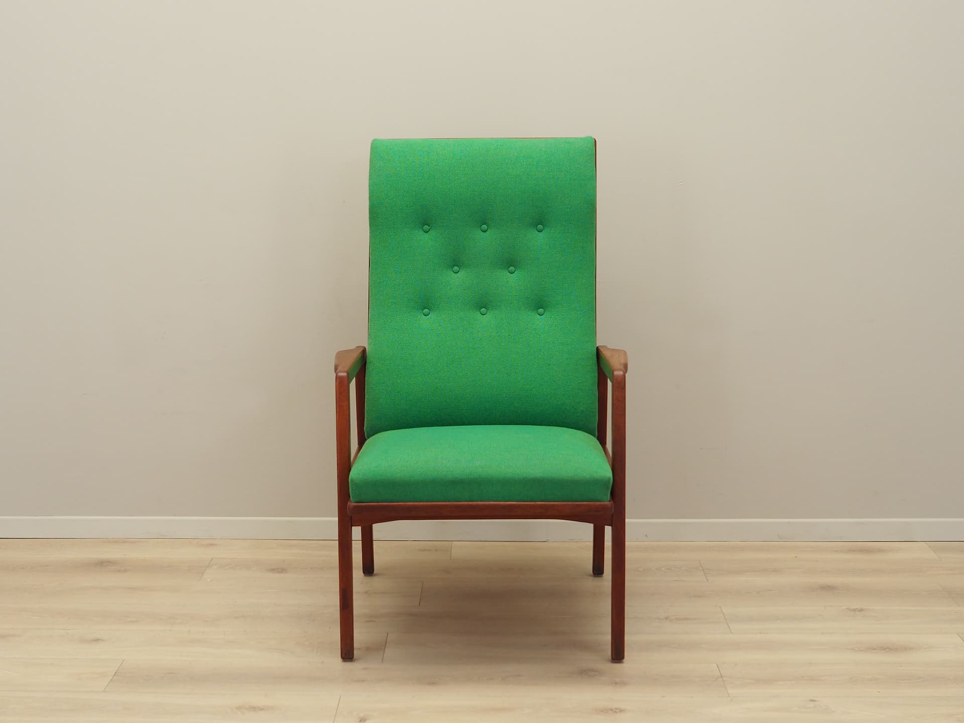 Armchair, green teak, Denmark, 1970s - 45214